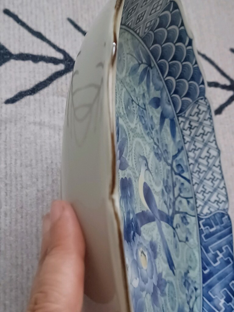Koleksiyonluk Mavi Beyaz (Blue Blanc) İmzalı Japon Duvar Tabağı - 10