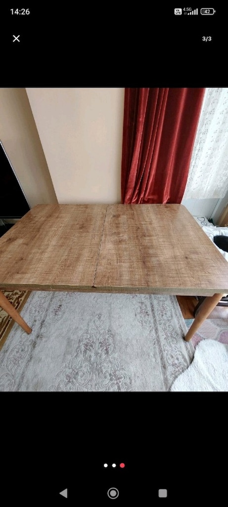 AHŞAP ORTADAN AÇILAN MASA - 3