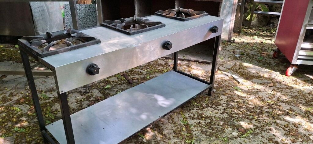3lü ocak mutfak ocağı doğalgazlı tezgahlı 3lü paslanmaz ocak 50x140c - 3