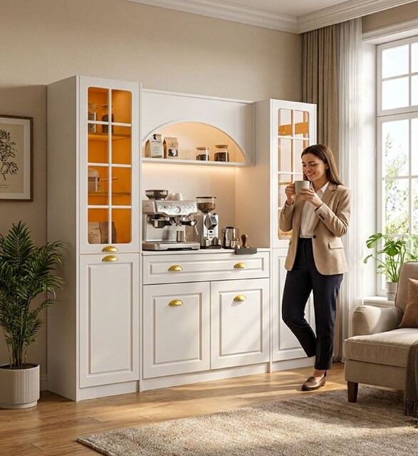 Sıfır , %100 MDF , LED aydınlatmalı Kahve Köşesi - Aytaşı