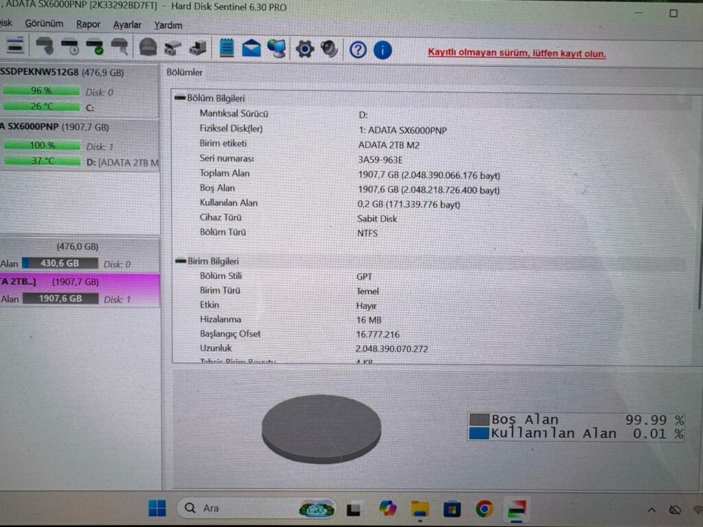 2 TB M2 NMVe SSD Taşınabilir - 6