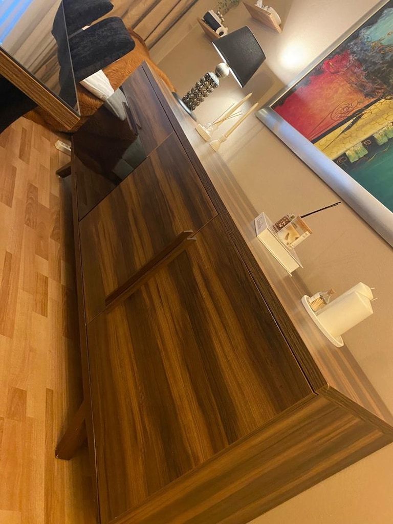 Enza Home Yemek Odası Takımı – 6 Sandalye, Cam Masa ve Büfe - 9