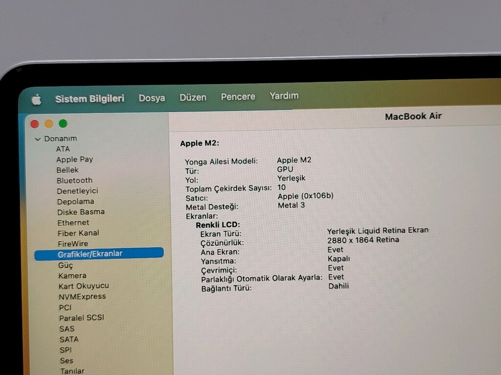 15 İNÇ EKRAN GARANTİLİ MacBook Air M2 2023 PİL DEVRİ SADECE 29 - 7