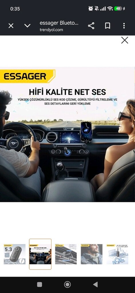 Sıfır Essager Bluetooth 5.3 AUX Adaptör – Araç & Ev Ses Sistemi İçin - 4