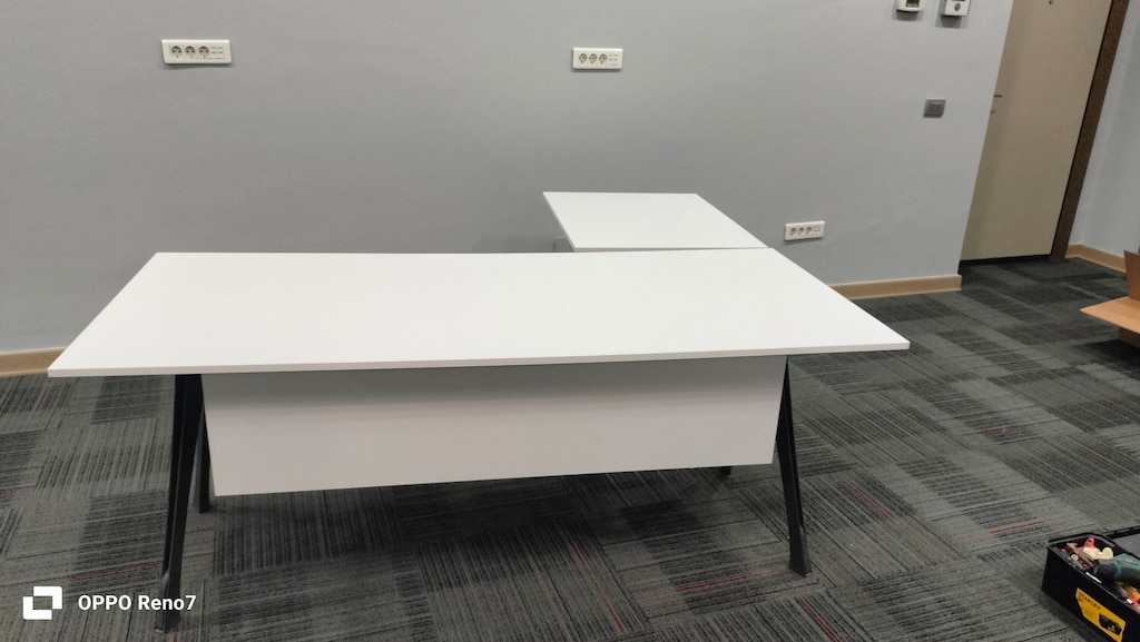 DEKOR BÜRO MOBİLYALARI 180X160 BÜROTIME BEYAZ MASA İKİNCİ EL - 4