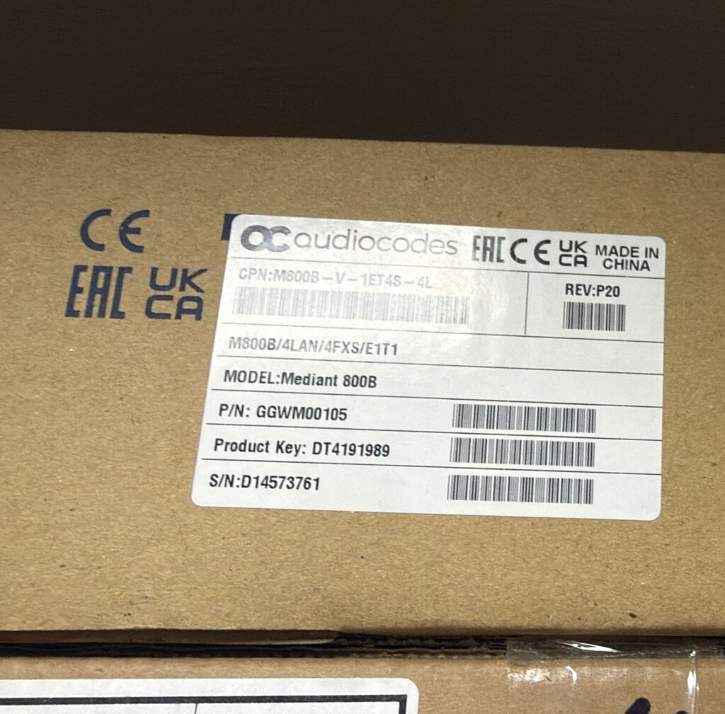 AudioCodes Mediant 800B VoIP Gateway (M800B/4LAN/4FXS/E1T1) - 4