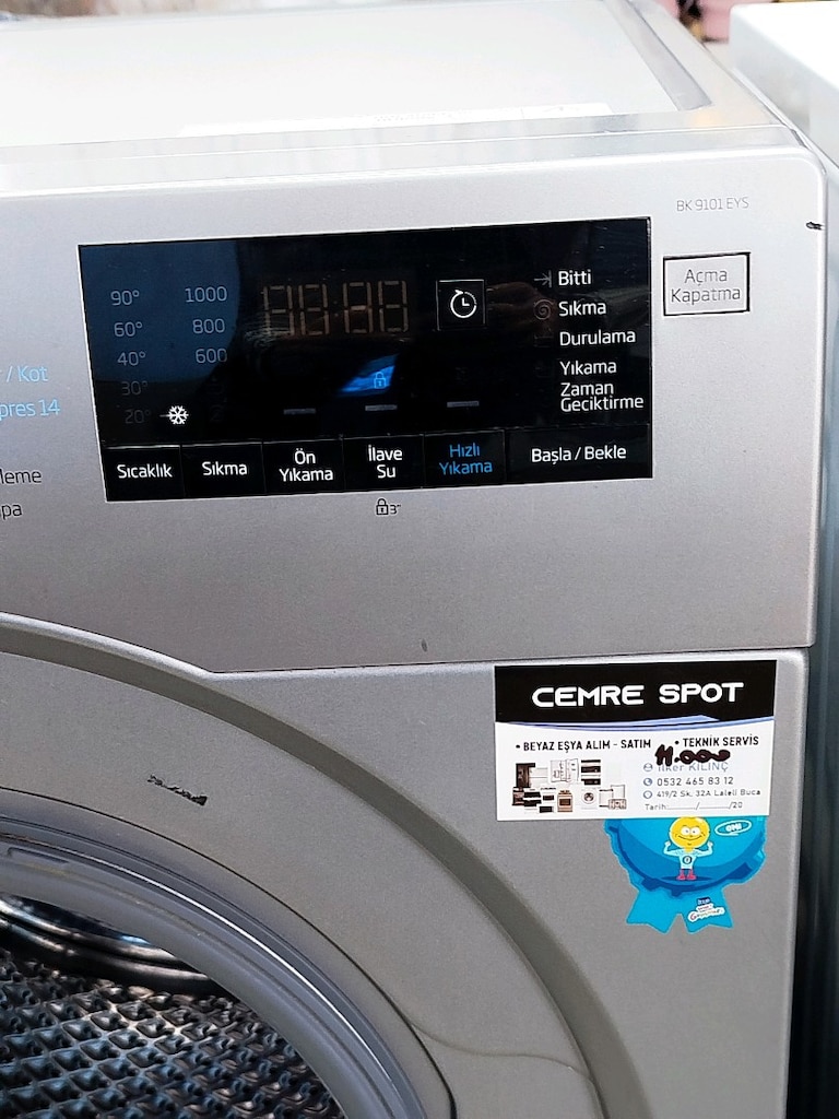 BEKO 9 KG GRİ ÇAMAŞIR MAKİNESİ İZMİR İÇİ 3 AY GARANTİMİZ VARDIR - 7