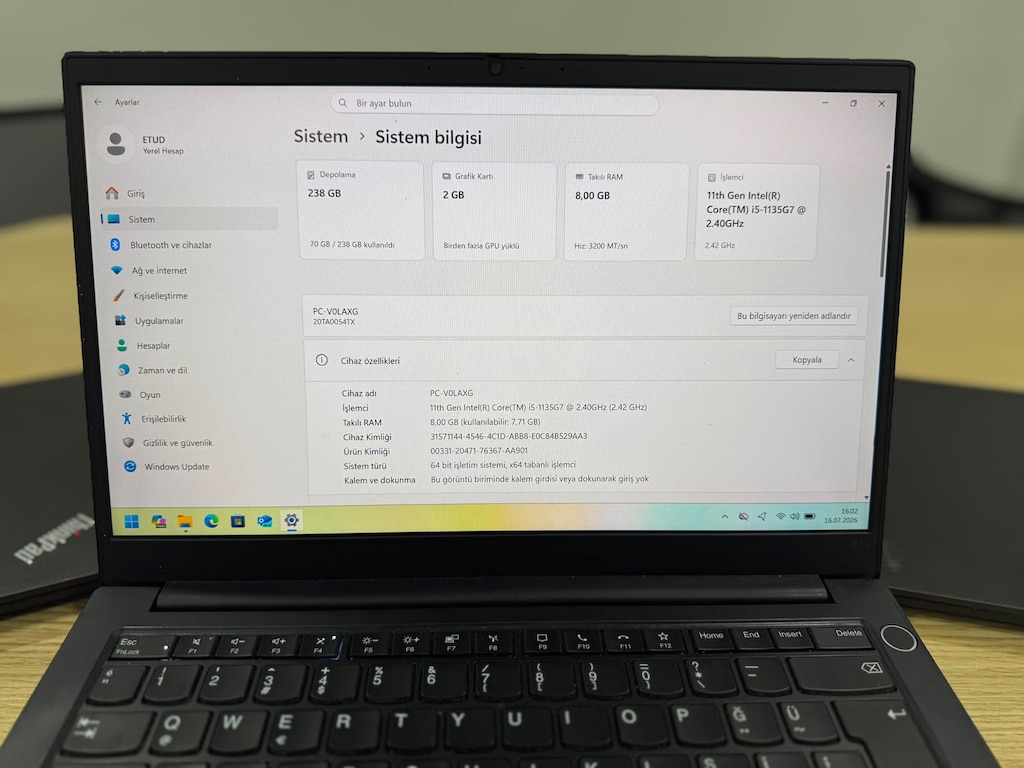5 adet Lenovo ThinkPad E14 Gen2 14 inch i5 11.Nesil 8GB 256GB - 3