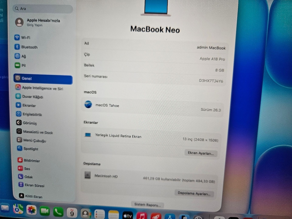 MACBOOK NEO PEMBE + 512 GB SSD+ GARANTİLİ PİL DEVRİ 16 - 3