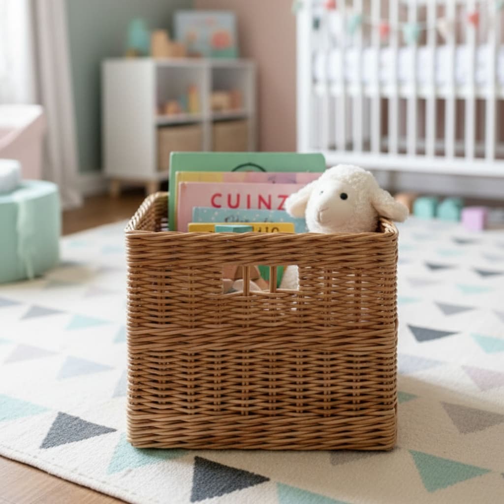 CINDY Rattan Organizer Sepet 30×30×25 cm – Sıfır - 8