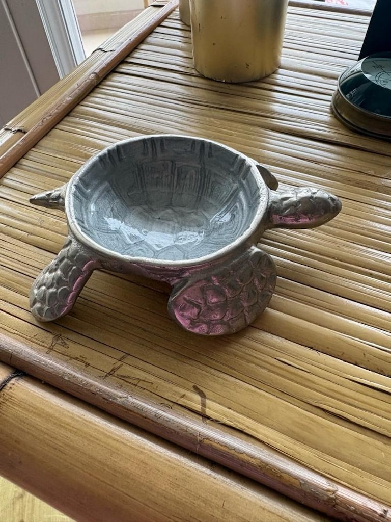 Gümüş Renkli Dekoratif Kaplumbağa Kase / Takılık / Anahtarlık - 3
