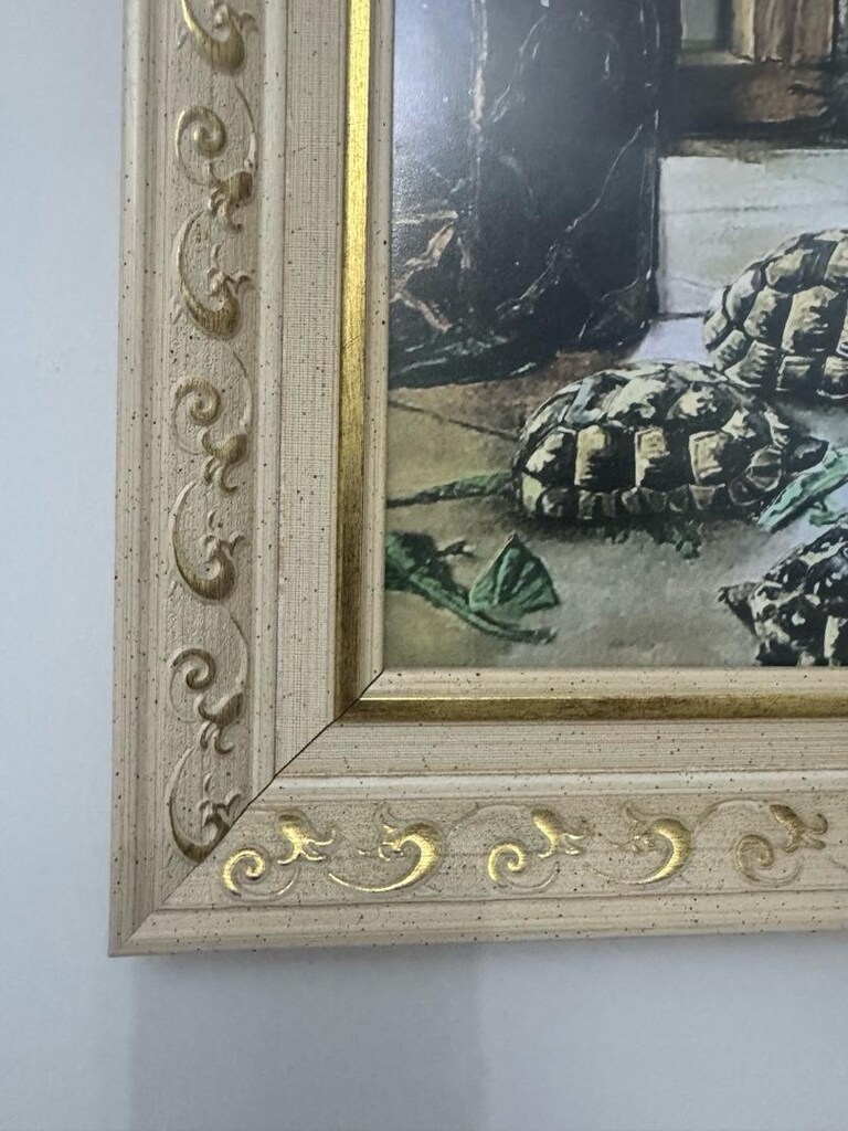 Çerçeveli Kaplumbağa Terbiyecisi Tablo (80*60cm) TAKAS OLUR - 3