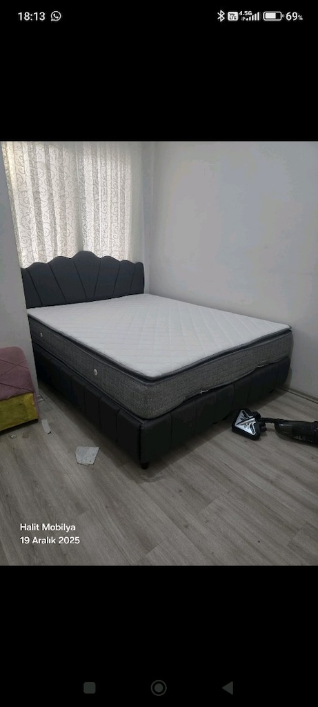 çift kişilik full ortopedik petli yatak takım sandıklı baza - 9