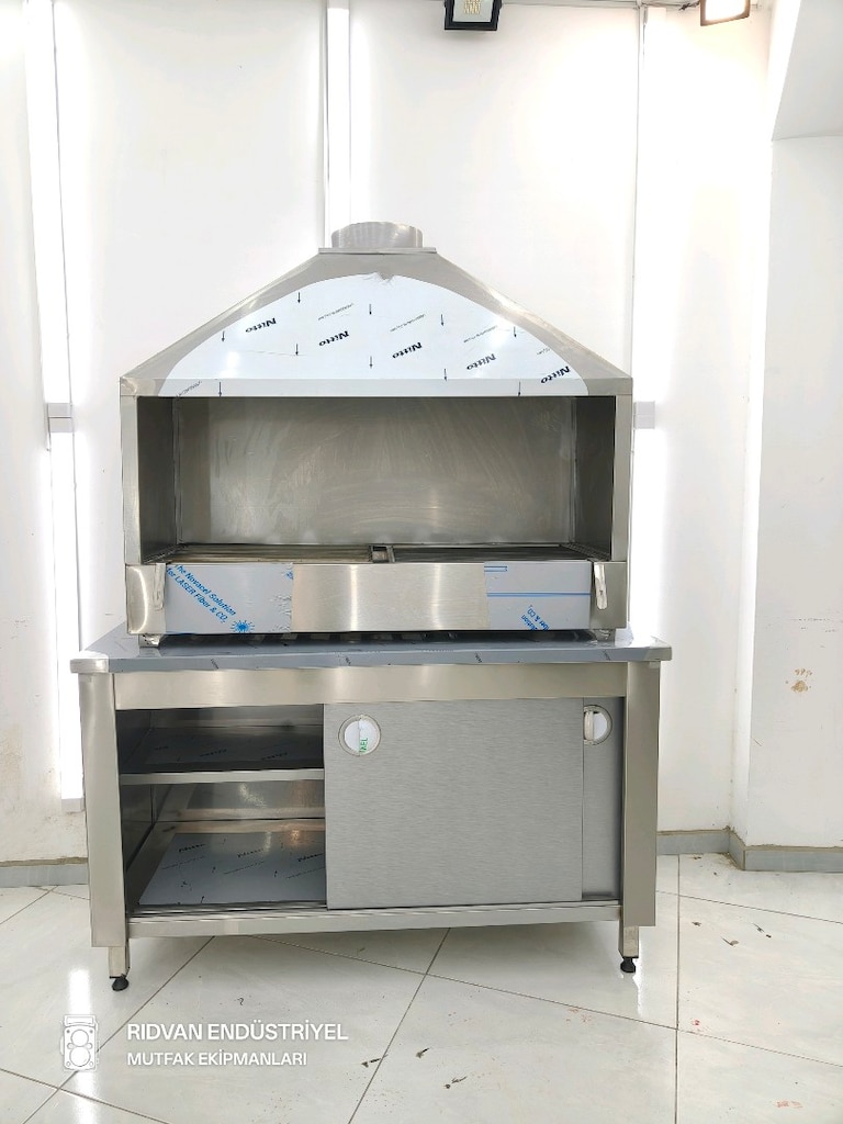 ocakbaşı mangal kömürlü ızgara ocak barbekü krom tezgah krom mangal - 7