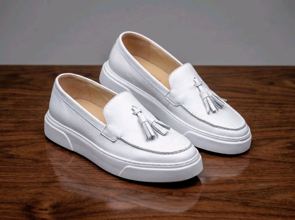 Hakiki Deri Günlük Loafer Beyaz (39-45) Erkek Ayakkabı Yeni - 3
