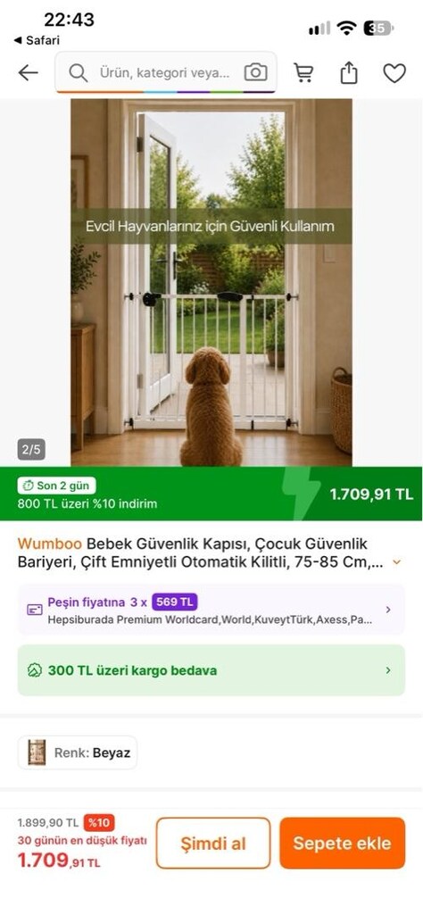 güvenlik kapısı.(bebek,evcil hayvan) çift emniyetli - 3