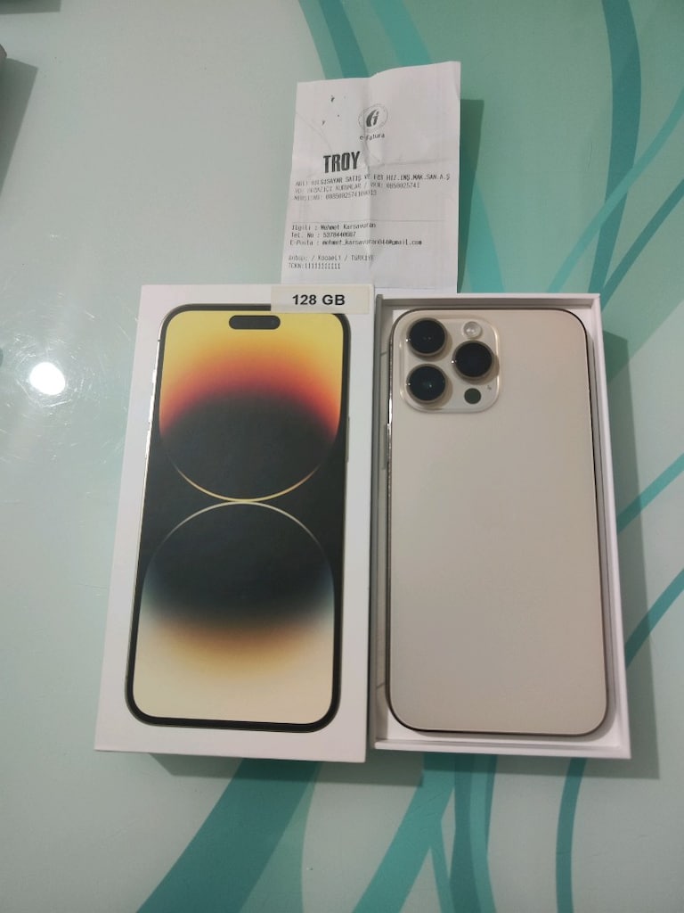 KARTA TAKSİT İPHONE 14 PRO MAX 128 GB HAFIZA PİL 76 KUTU FATURA MEVCUT - 12