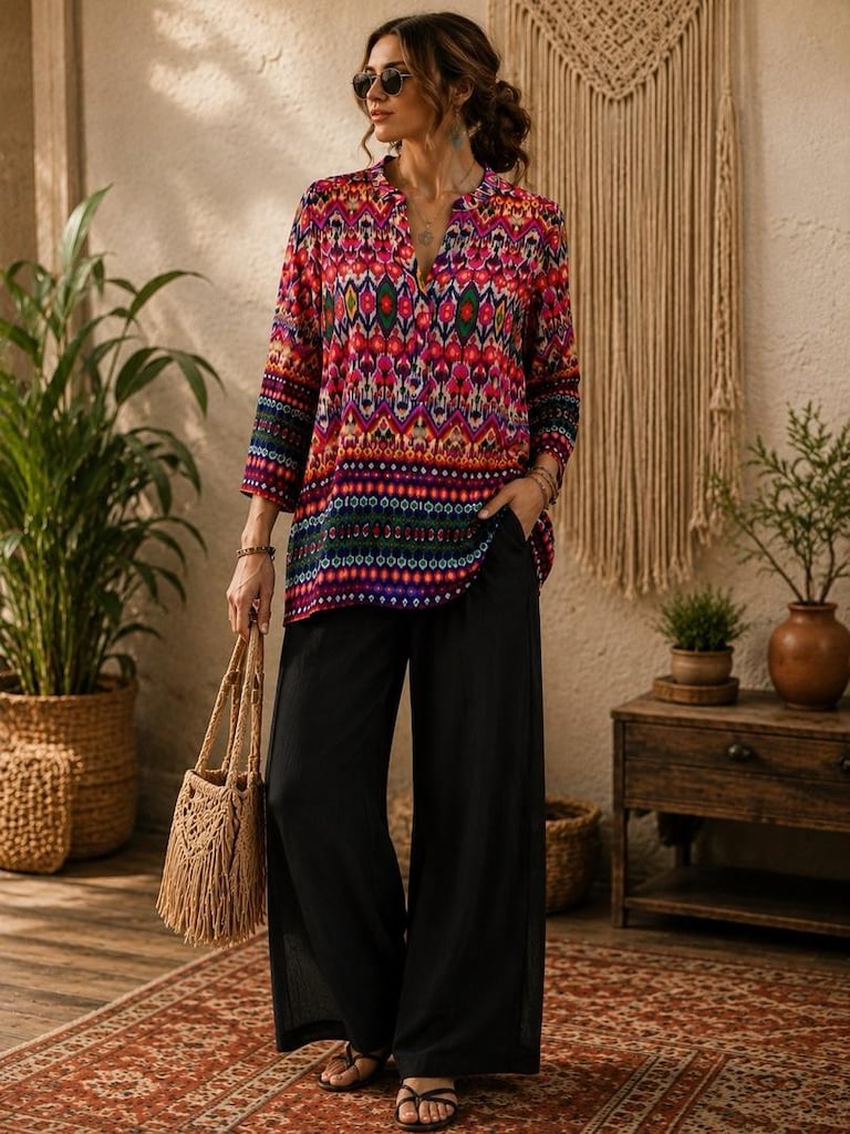 desenli şifon bluz 38-40 - 3