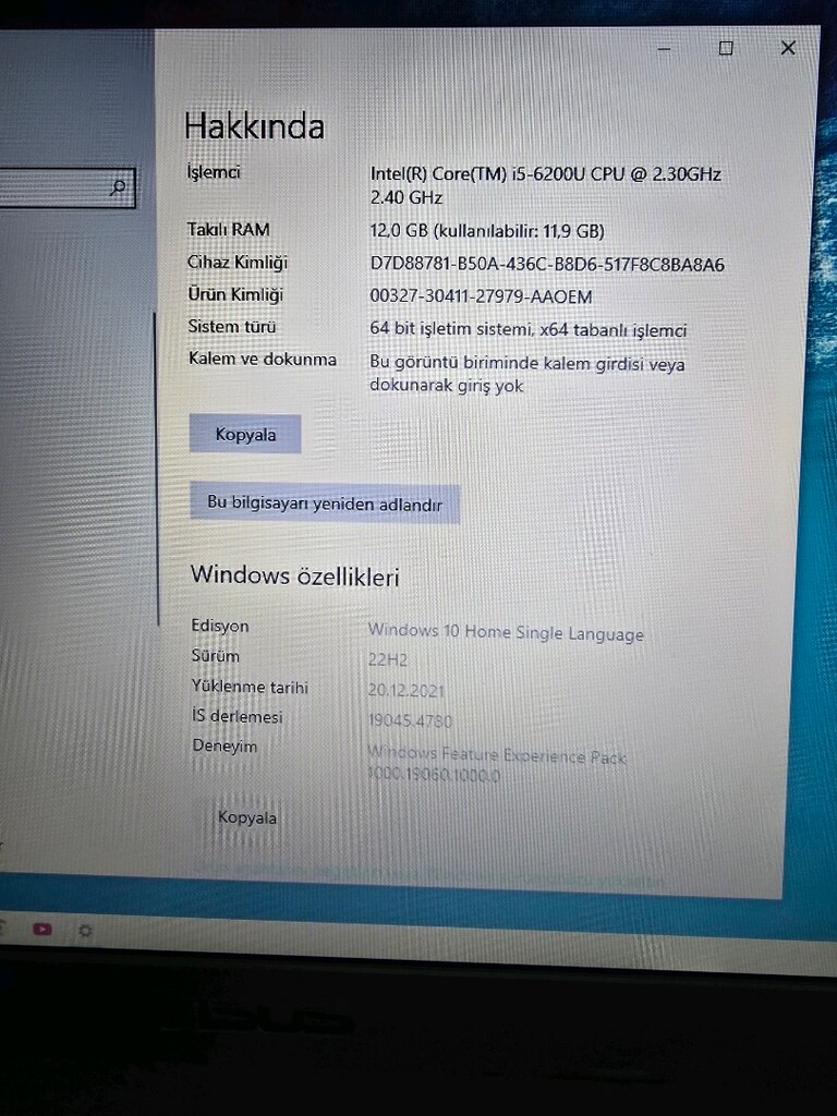 ASUS K555U 480 GB KIOXIA Exceria SSD takılı - 9