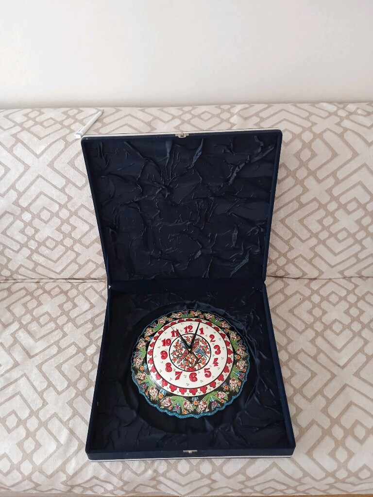 45x45 CM KADİFE KUTUSUNDA 31 CM SORUNSUZ PORSELEN & ÇİNİ DUVAR SAATİ - 6