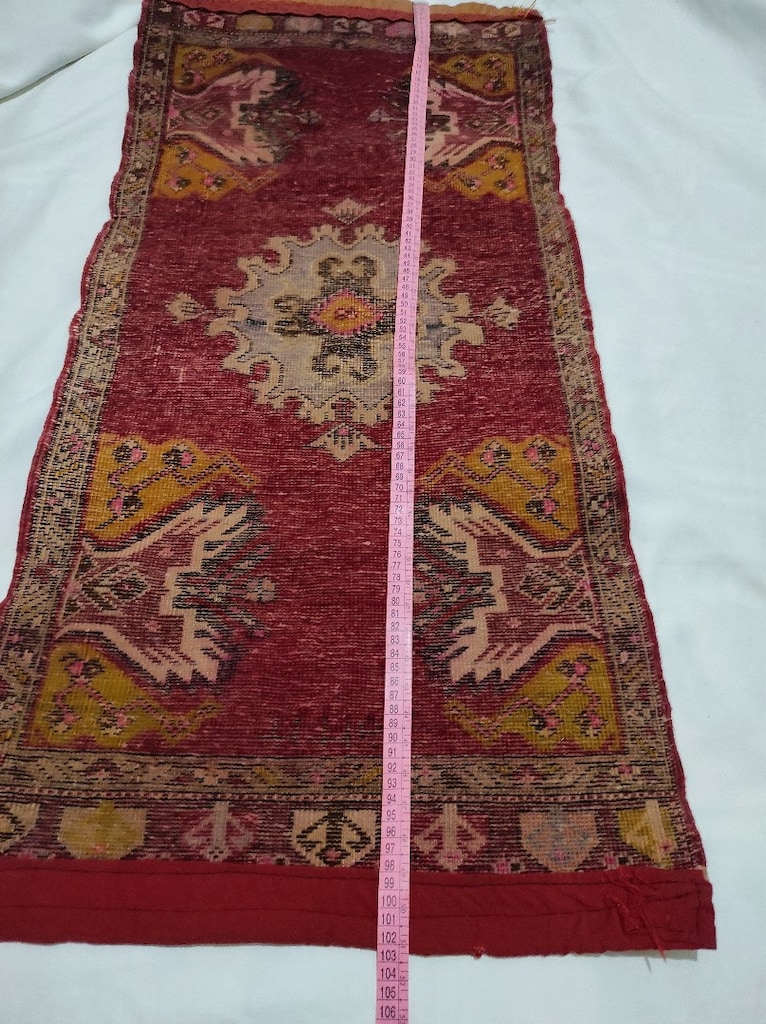 vintage elde dokuma küçük halı - 7