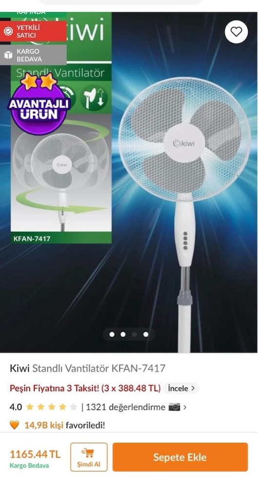 Kiwi Ayaklı Vantilatör - 2