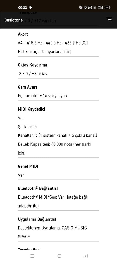Casio LK-S450 Işıklı 61 Hassasiyetli Tuşlu-5 Oktav Org - 6