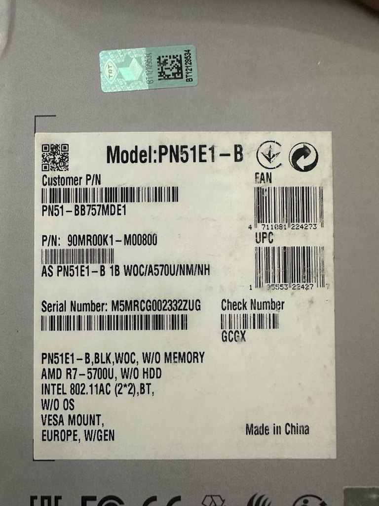 KUTULU TEMİZ ASUS MİNİ PC RYZEN 7 - 6