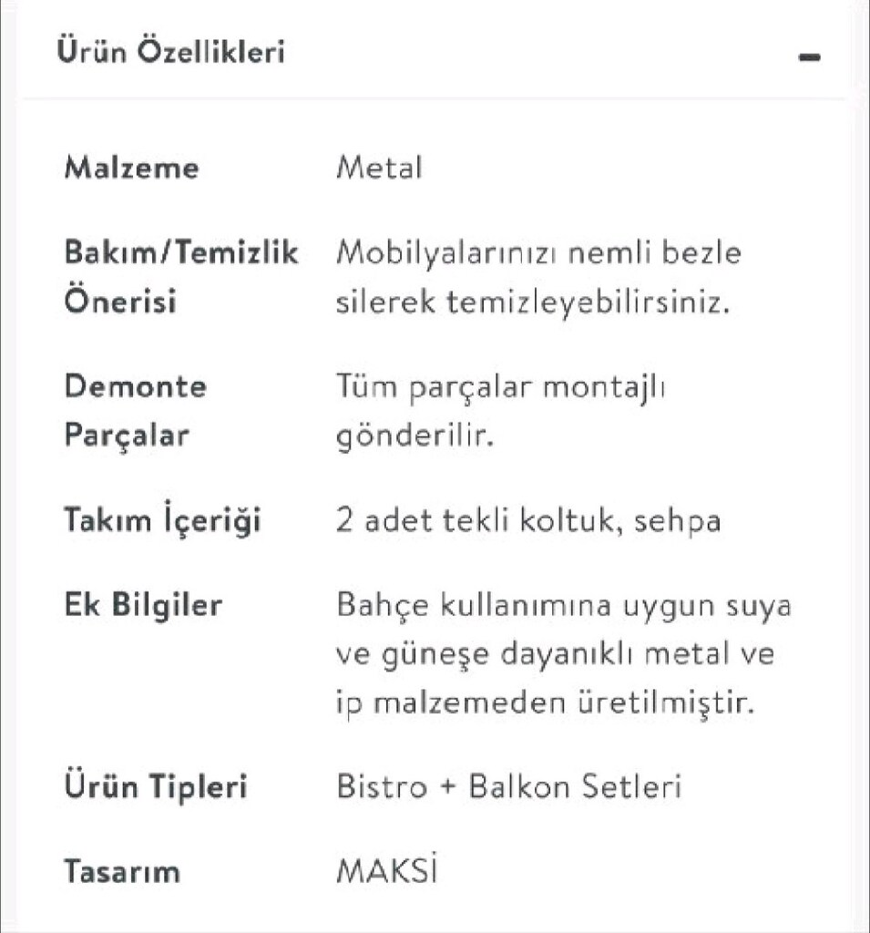 Vivense Metal İp Bahçe Balkon Takımı - 4