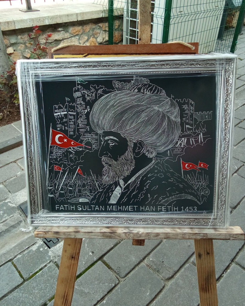 Fatih Sultan Mehmet Han Fetih 1453 Kompozit Bakır işleme Tablo - 7