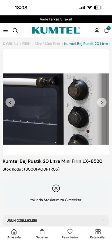 Kumtel LX-8520 Bej Rustik Mini Fırın - 3