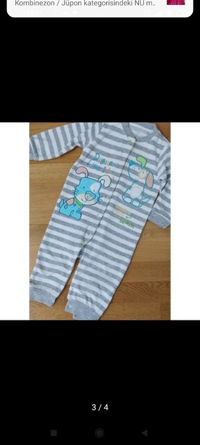 KADİFE ÇİZGİLİ BEBEK TULUM zara koton mothercare 1 yaş