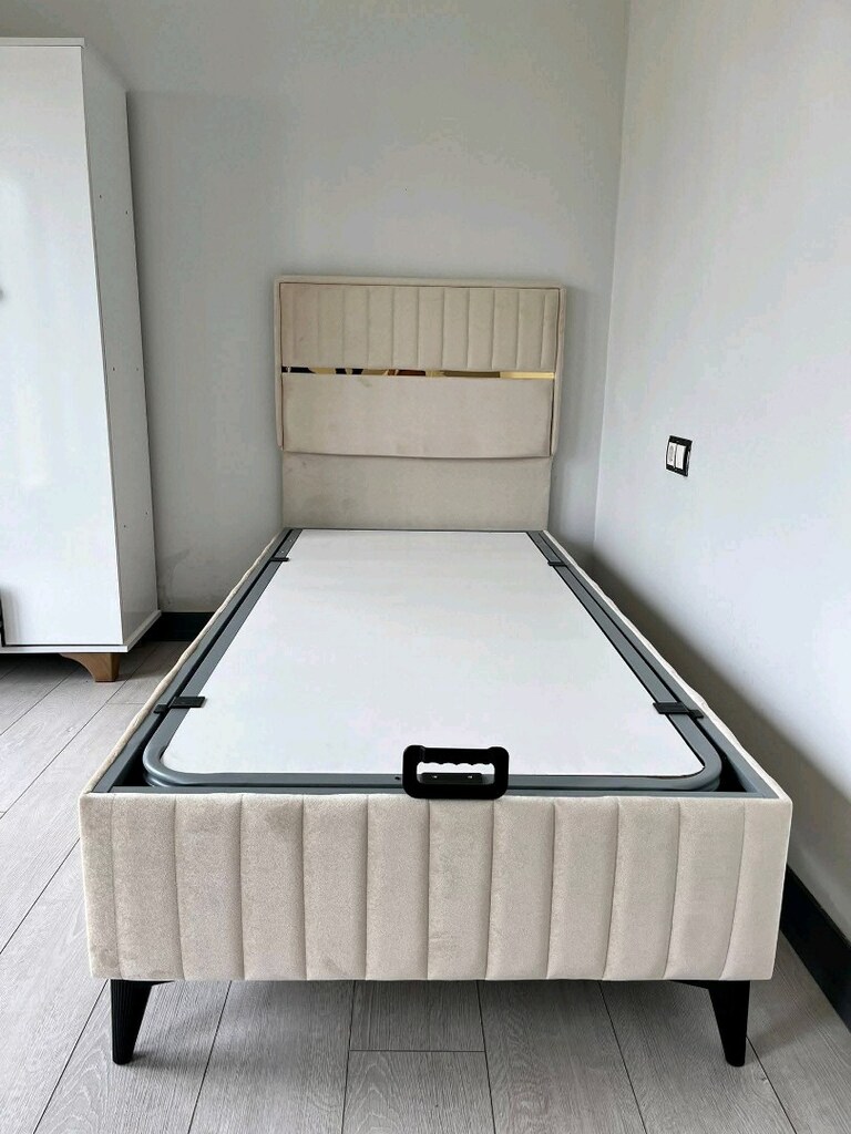 tek kişilik baza başlık pedli yatak - 2