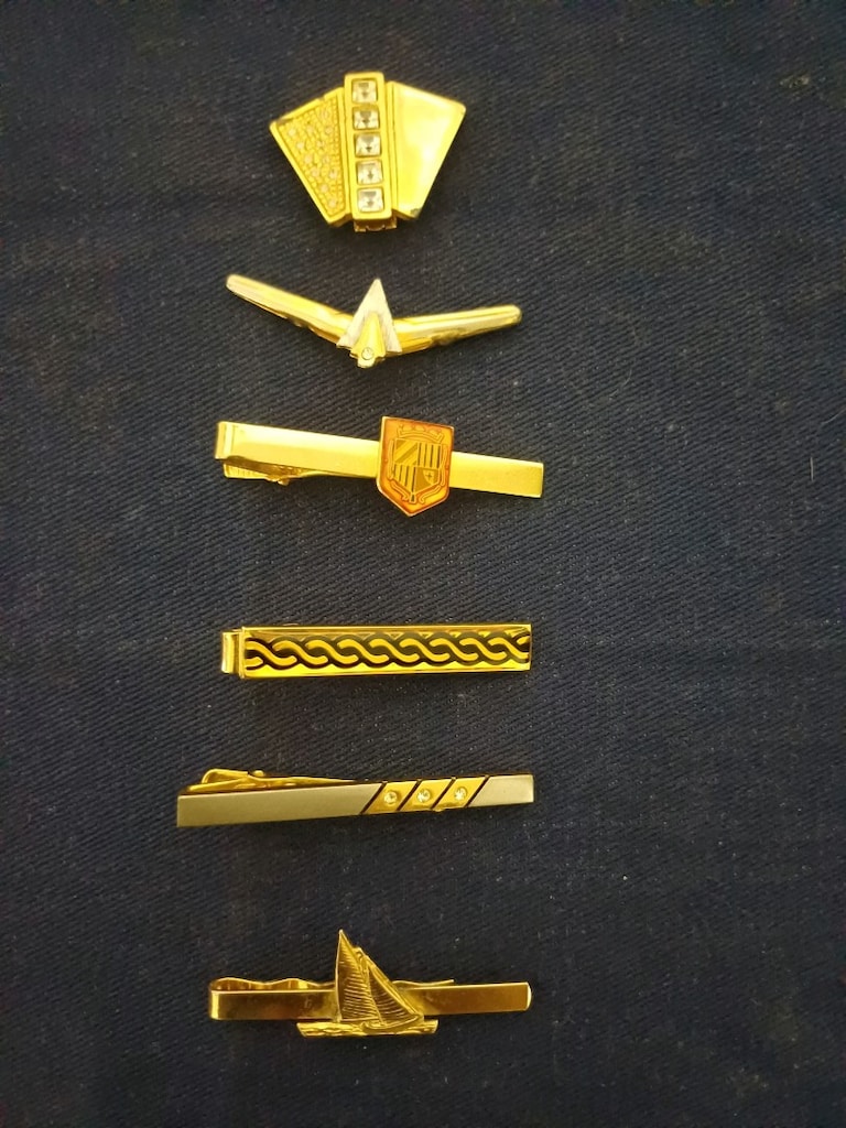 antik kol düğmeleri ve kravat iğnesi - 10