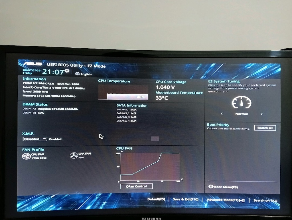 İntel İ3 9100F~ Asus H310M-K R2.0 - 4