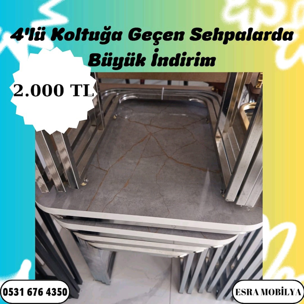 Kampanyalı Nakite Özel Gel Ala Özel Koltuğa Geçe Bilen Sehpa Modellerm - 9