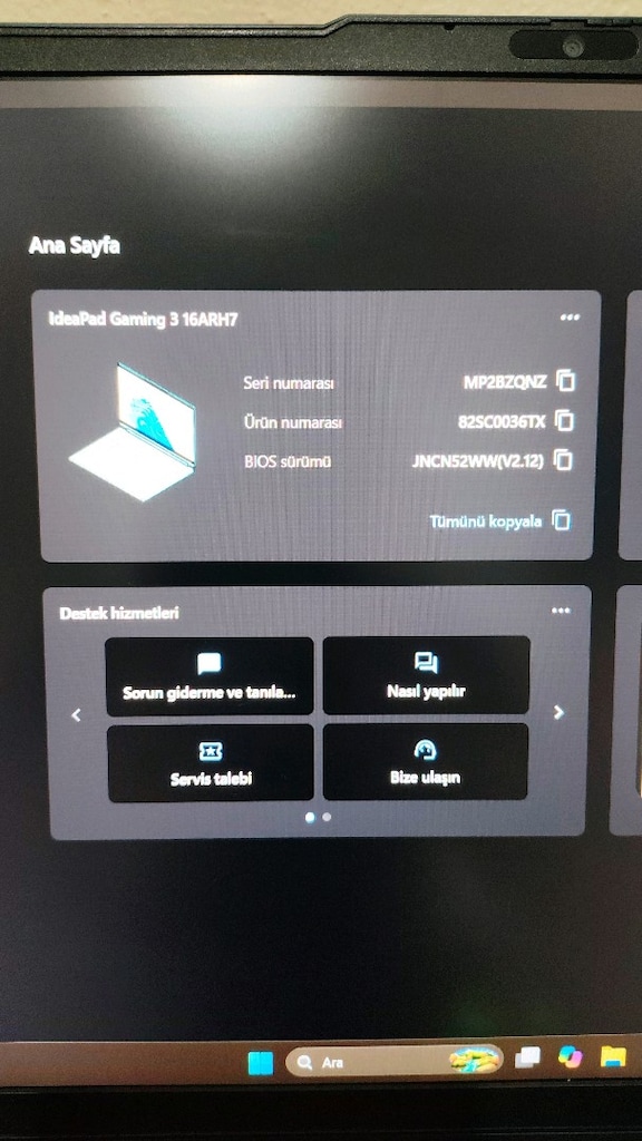 Temiz Lenovo IdeaPad gaming 3 - R7 6800h / RTX 3050 Tİ / 165 HZ 16 İNÇ - 9