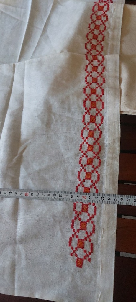 KANAVİCE ÖRTÜ DOKUMA KUMAŞ UZERI ELISI YİKANMADİ SANDIK SIFIR 95/90cm - 5