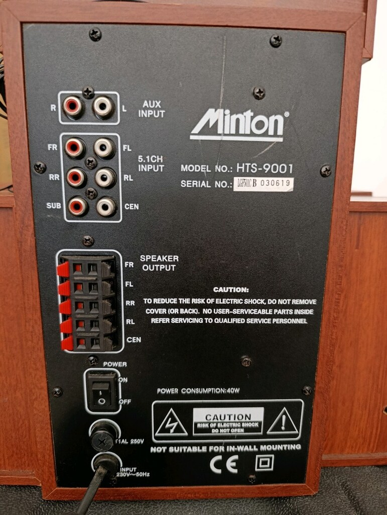 MİNTON 5+1 SES SİSTEMİ AHŞAP HOPARLÖRLER SORUNSUZ ÇALIŞIYOR KELEPİR KA - 5