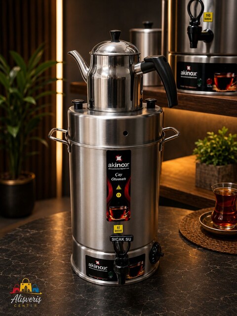 Çay Makinesi 8 Litre Çay Kazanı Çay Otomatı Semaver DEMLİK HEDİYELİ