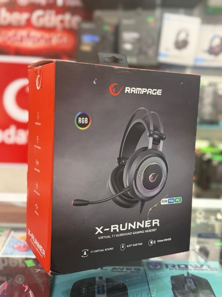 NİTRO BİLİŞİM’DEN RAMPAGE X-RUNNER VIRTUAL 7.1 SURROUND GAMING HEADS - 6