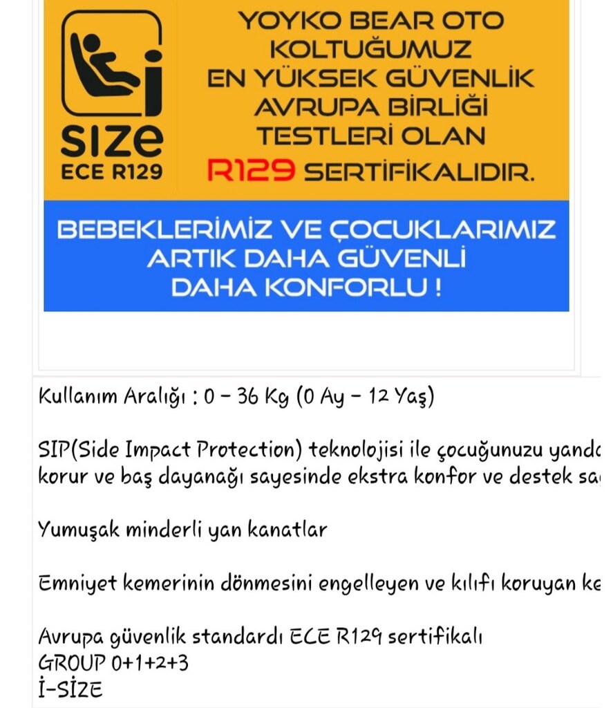 Yoyko oto koltuğu - 12