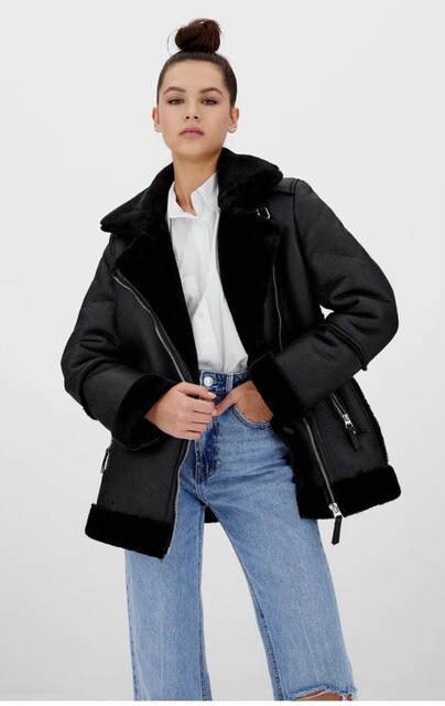 stradivarius kürklü mont
