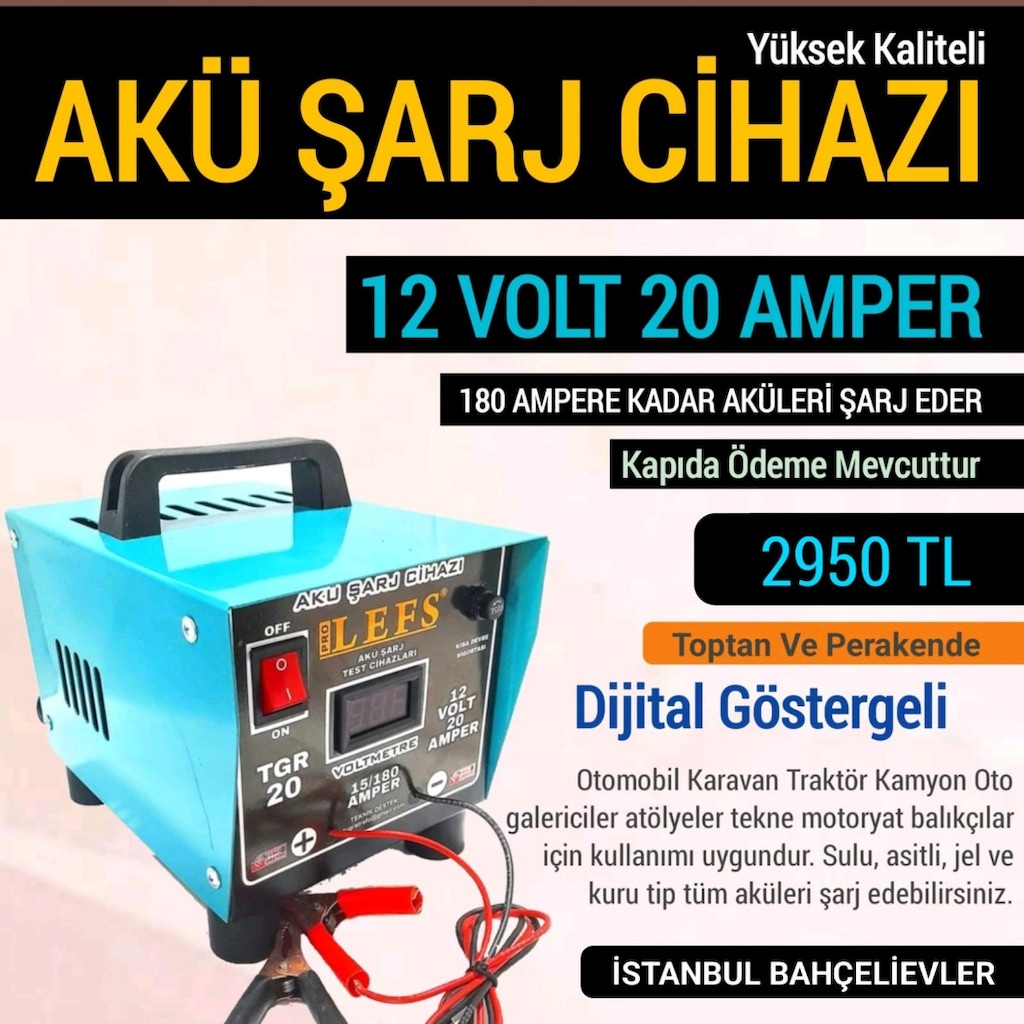 AKÜ ŞARJ CİHAZI DİJİTAL GÖSTERGELİ