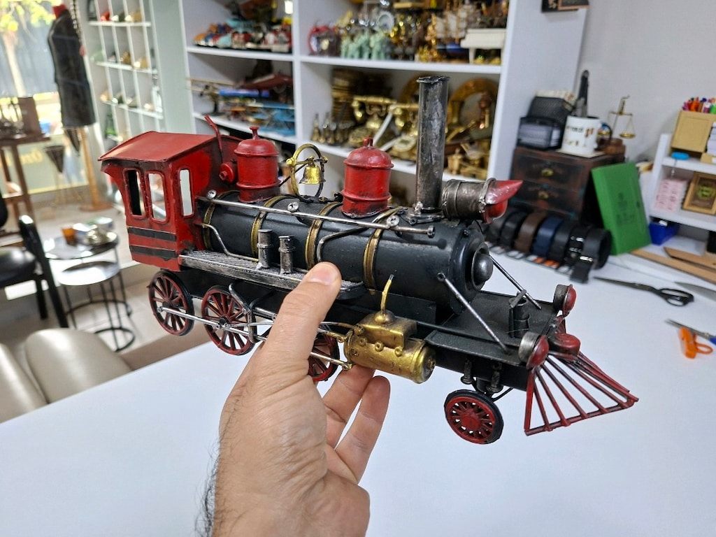 MNK El yapımı Metal Buharlı Lokomotif Tren Maketi - 2