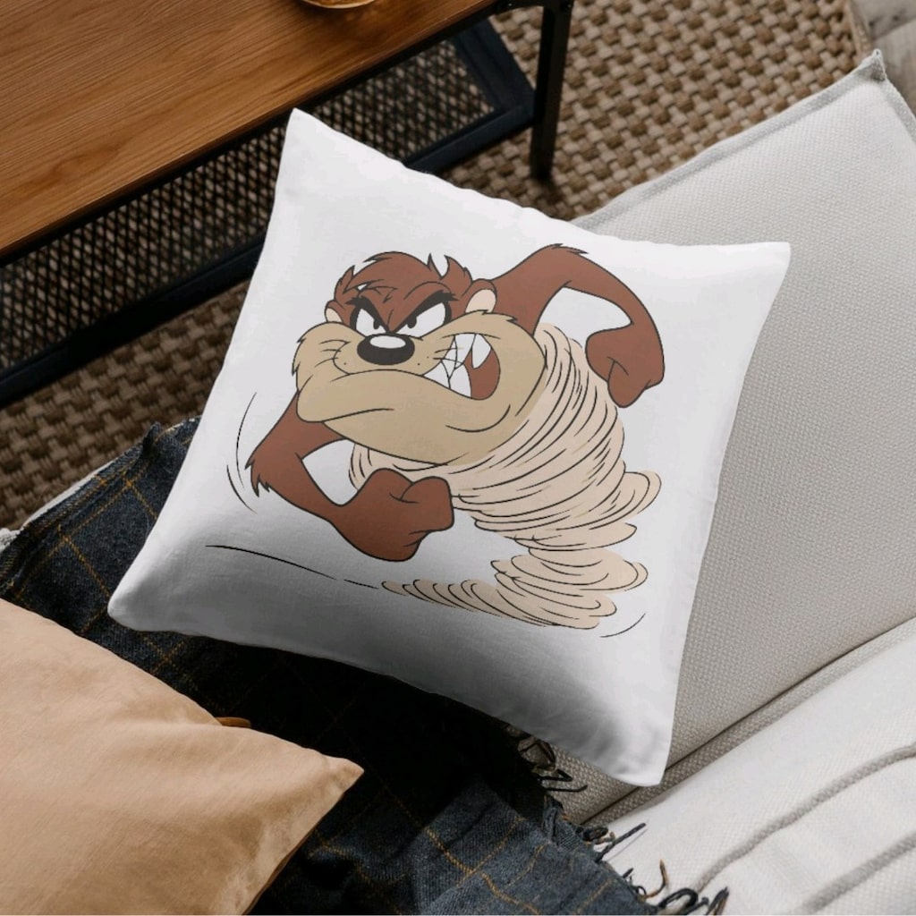 Tazmanya canavarı baskılı Kırlent kılıfı - 6
