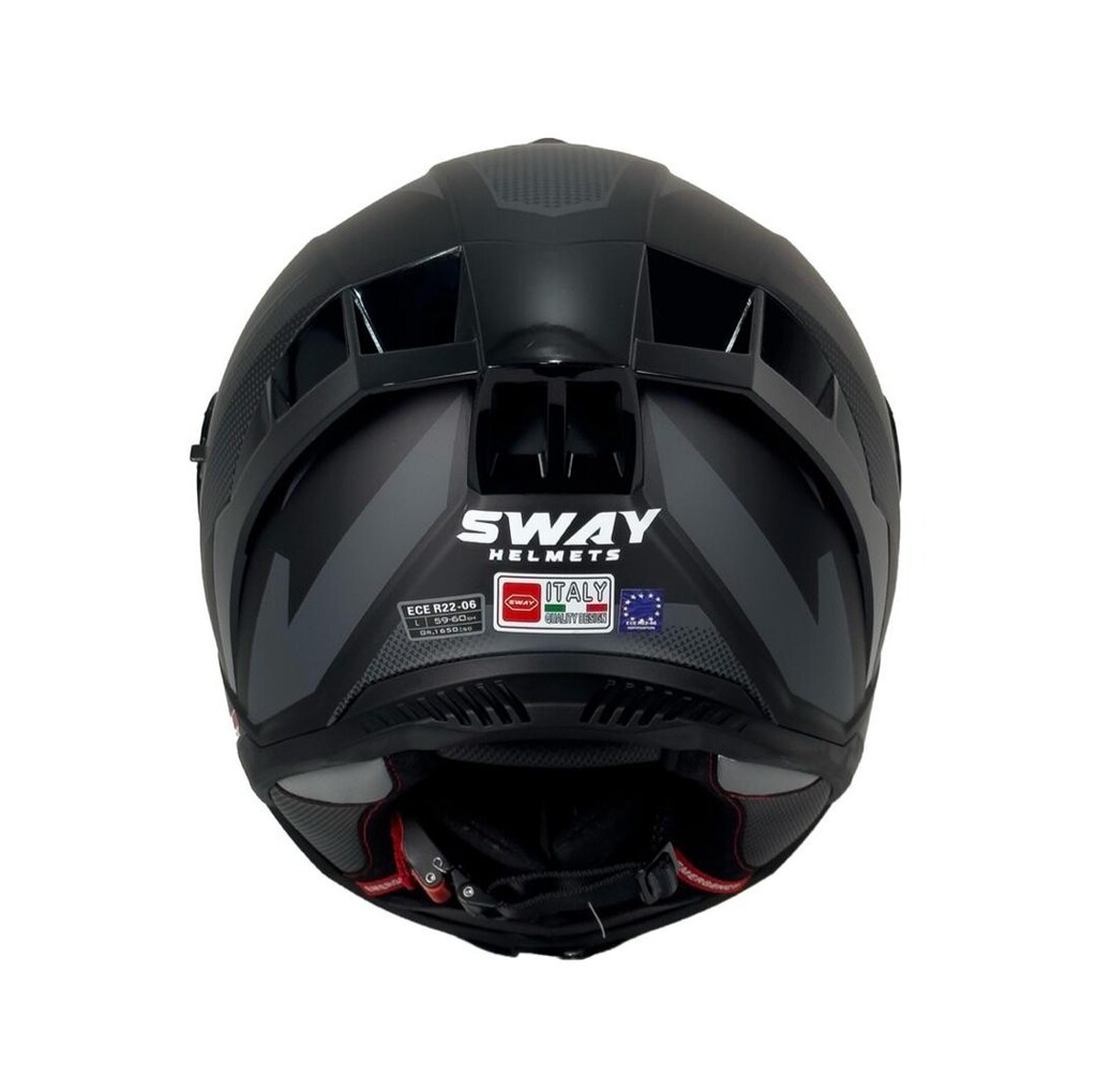 SWAY SW-867 ASPHALT KAPALI KASK - Siyah/Gri - 5