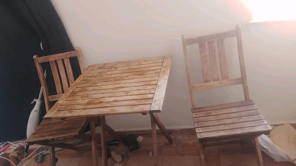 ahşap katlanır masa sandalye - 5