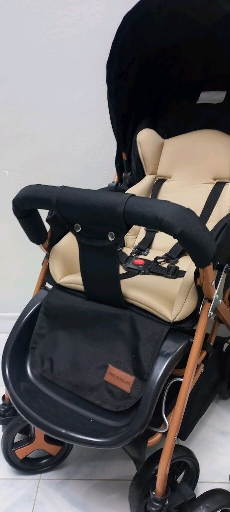 SIFIR SIFIR ÜRÜN Kaliteli keten kumaşlı 8 tekerli iç pedli bebek araba - 6