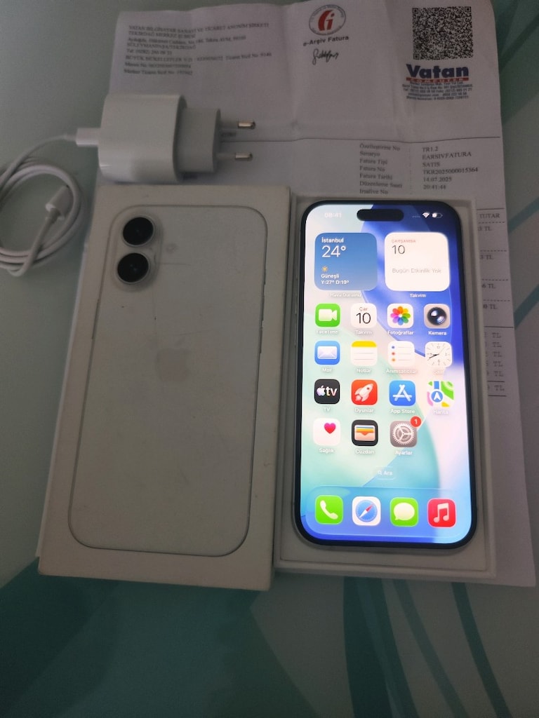 KARTA TAKSİT 14.07.2027 GARANTİLİ İPHONE 16 128 GB PİL 91 KUTU FATURAL - 4